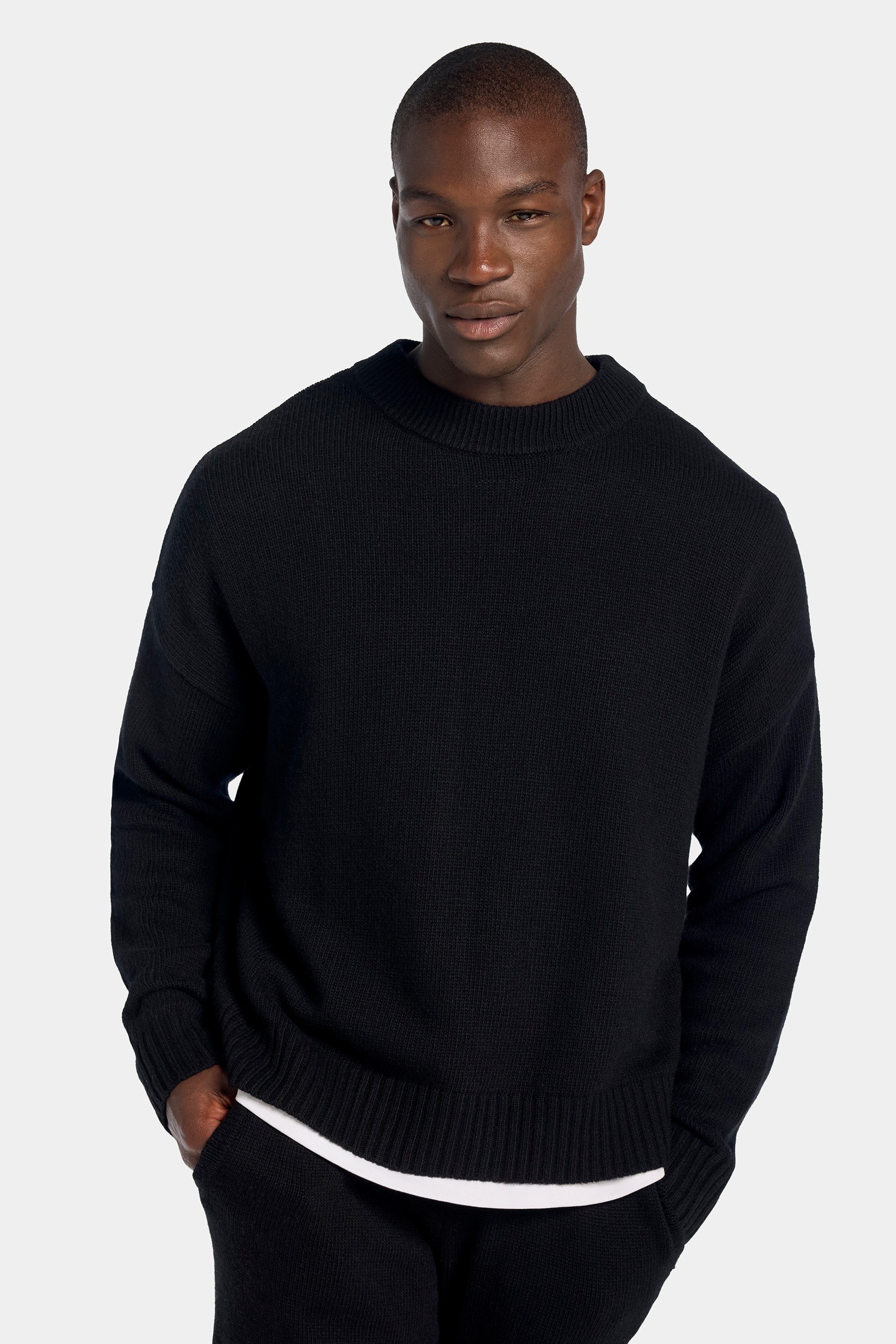 MIRROR9★ICON knit pullover/BLACK THE SAVONA CREWNECK SWEATER | ICON