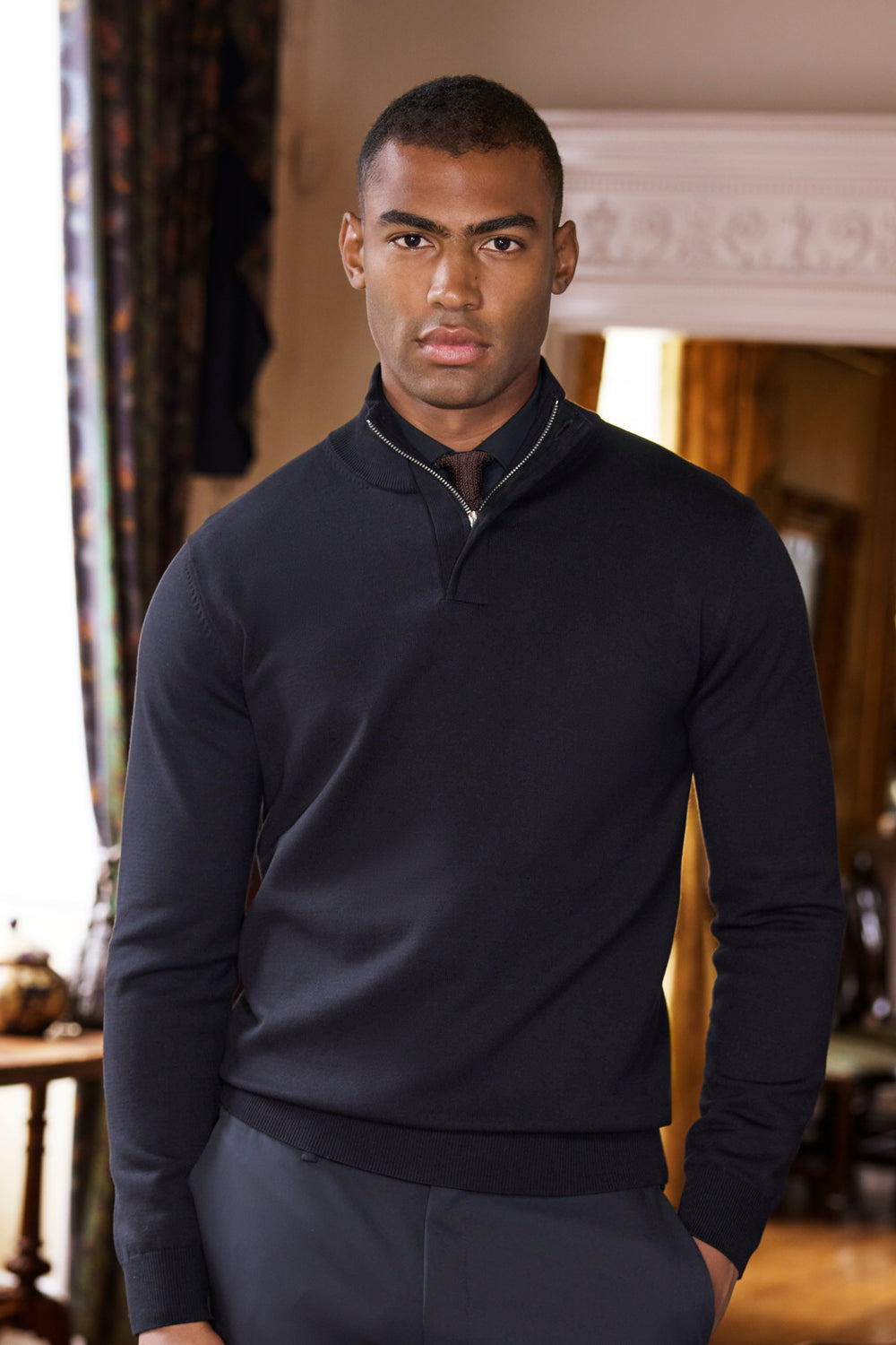 THE FINEZZA QUARTER ZIP SWEATER