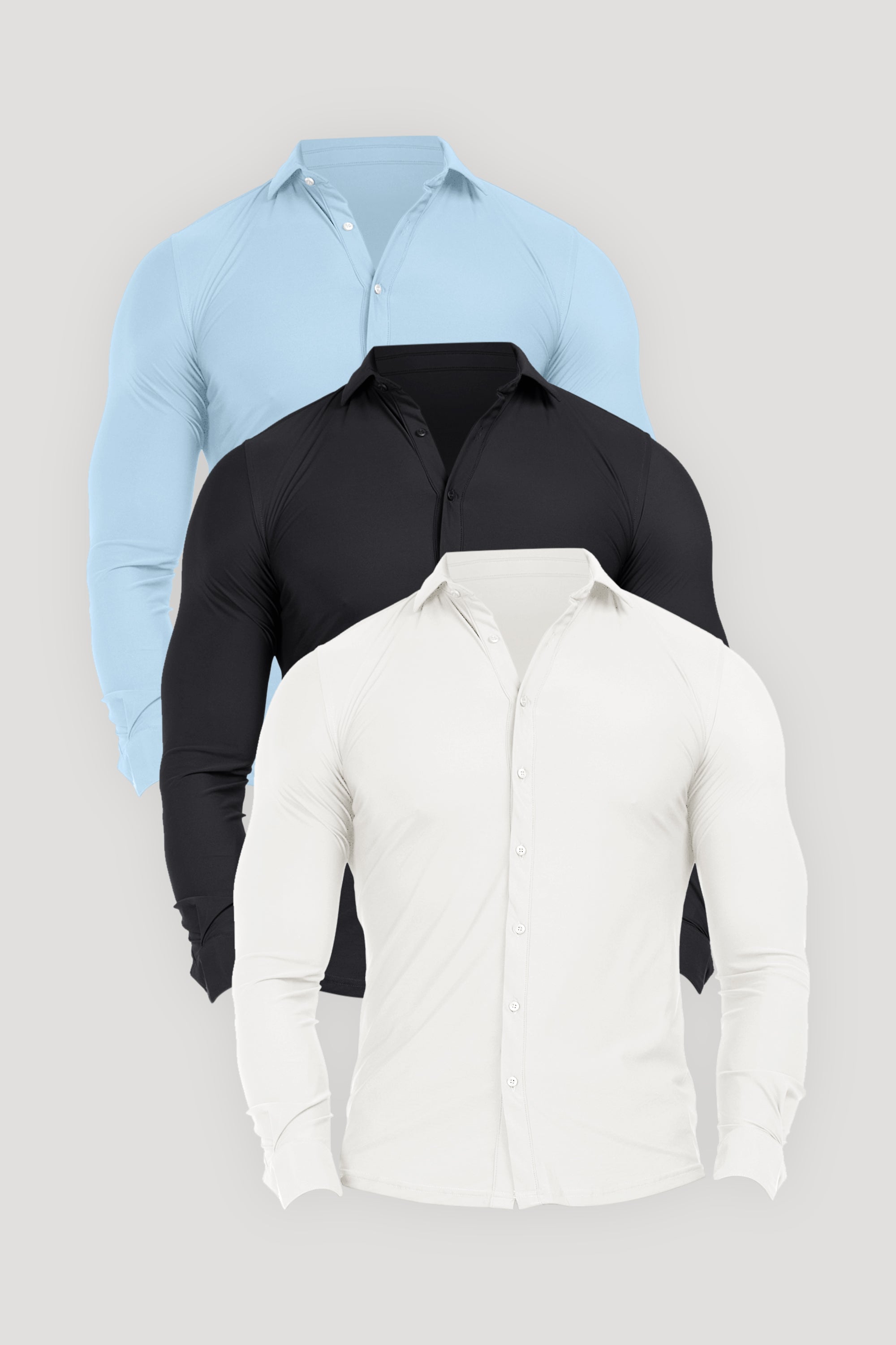 THE ATHLETIC STRETCH SHIRT BUNDLE 3-PIECE SET