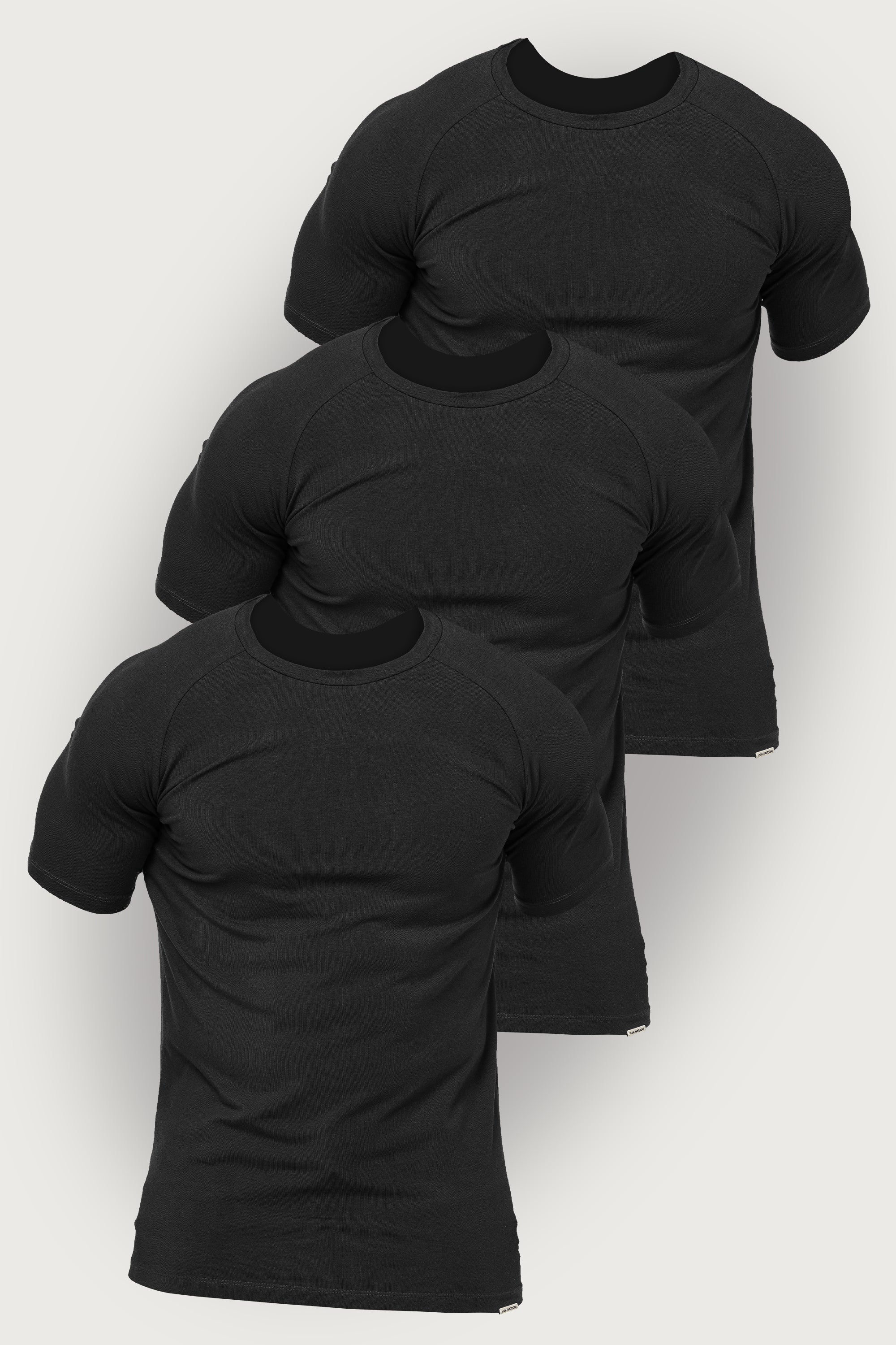 MUSCLE BASIC T-SHIRT 3-PACK - BLACK